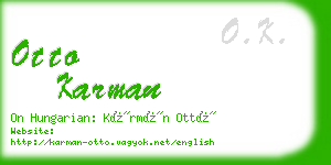 otto karman business card